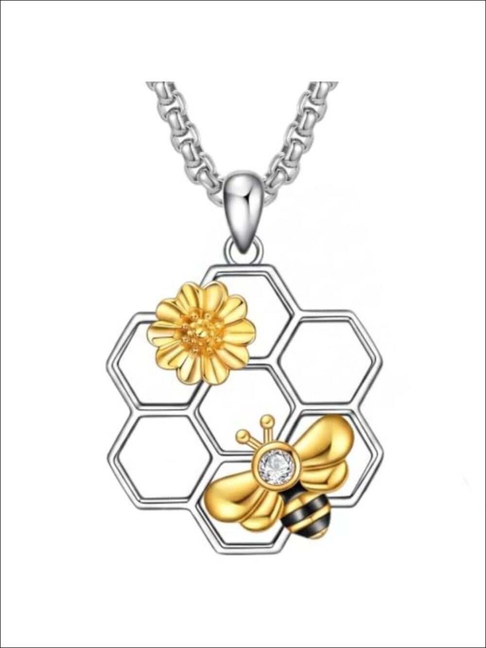 Bee Necklace Gold-Plated Copper Pendant Jewelry